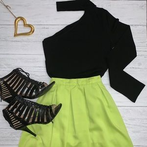 Black one shoulder bodysuit